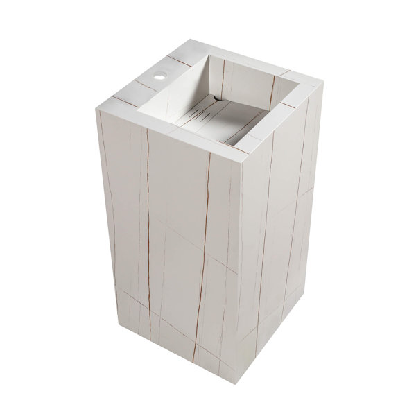 Fine Fixtures Stone Square Pedestal Bathroom Sink Wayfair   Fine Fixtures Stone Square Pedestal Bathroom Sink 